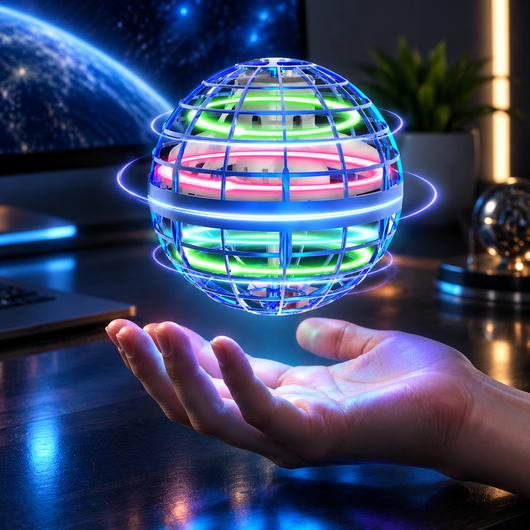 Cosmic Fly Ball - Boomerang Hover & Galaxy Spin Effect Drone Toy